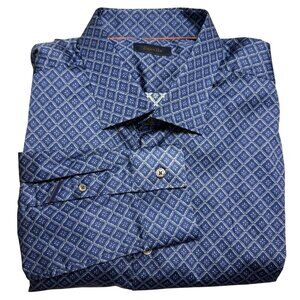 Mens Zanella Long Sleeve Blue Button Down - Size XXL
